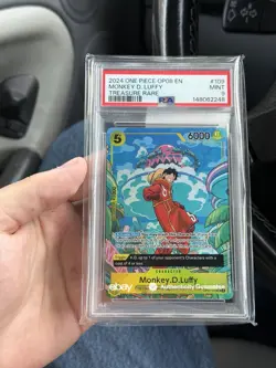 2024 One Piece OP08 EN Treasure Rare #109 Monkey D. Luffy PSA 9 MINT - Image 2