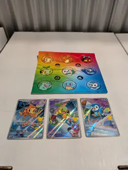 First Partner Illustration Collection Sinnoh Starter Set Turtwig Chimchar Piplup - Image 1