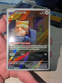2023 Pokemon Scarlet & Violet Skwovet 222/198 Illustration Rare NM - Image 1