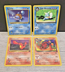 Pokemon Cards - Charmander, Squirtle Dark Charmeleon, Wartortle Team Rocket Set - Image 1