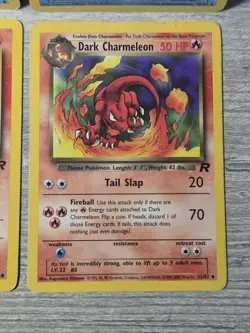 Pokemon Cards - Charmander, Squirtle Dark Charmeleon, Wartortle Team Rocket Set - Image 4