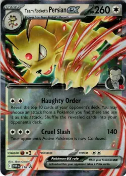 Team Rocket’s Persian ex SVP 218 Black Star Promo Holo Pokemon Card (Near Mint) - Image 1