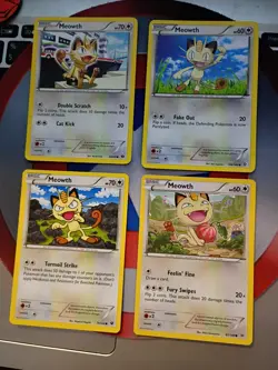 4x Meowth Pokemon Card Lot /LP - Image 1
