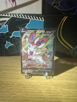 Sylveon v Full Art Holo Card 183/203 Evolving Skies POKEMON TCG NM - Image 1