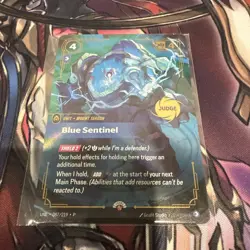 Riftbound Promotional Card - Unleashed - Blue Sentinel Judge Stamped - Image 2