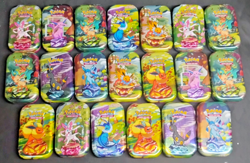 Pokemon 20 EMPTY Prismatic Evolution Eevee Eeveelutions TCG Mini Tin Bundle Lot - Image 1