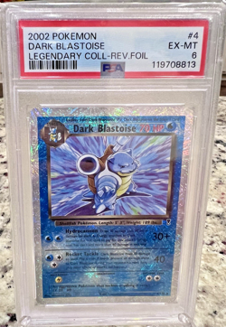 2002 Pokemon Legendary Collection Dark Blastoise Reverse Holo #4/110 PSA 6 - Image 1