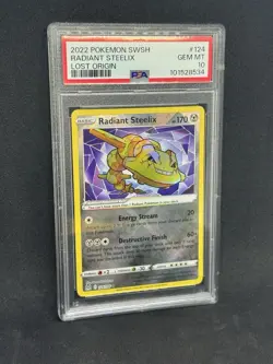 Pokemon Radiant Steelix 124/196 Swsh11: Lost Origin PSA 10 - Image 1