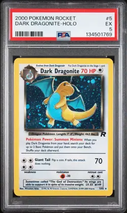 2000 POKEMON ROCKET #5 DARK DRAGONITE-HOLO 5/82 PSA 5 - Image 1