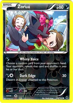 Pokemon TCG Zorua - 90/162 - Common - Reverse Holo - XY BREAKthrough HP - Image 1