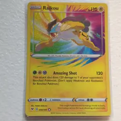Pokemon TCG Raikou 050/185 Vivid Voltage Amazing Rare Cosmic Holo EN 2020 - Image 1