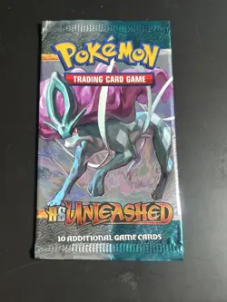 Pokemon TCG - HS Unleashed - Suicune Artwork - Vintage Booster Pack - Empty! - Image 1