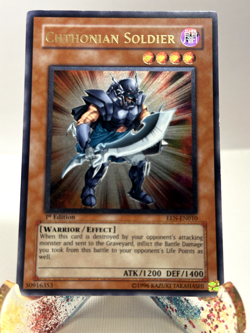 YuGiOh! Chthonian Soldier EEN-EN010 1st Edition Ultimate Rare LP - Image 1