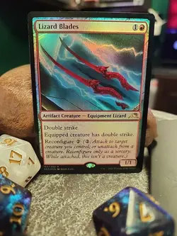 MTG Lizard Blades - Foil art - Kamigawa: Neon Dynasty #153/302 - Image 1