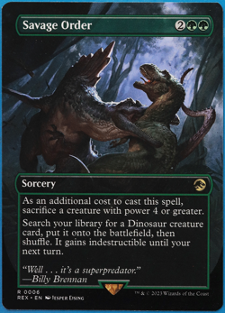 Savage Order Jurassic World MINT Green Rare MAGIC MTG CARD (ID# 502996) ABUGames - Image 1