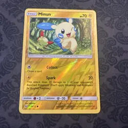 Pokemon TCG Minun 34/73 Shining Legends Reverse Holo Rare - Image 1