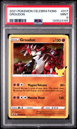 2021 POKEMON CELEBRATIONS #017 GROUDON PSA 9 - Image 1