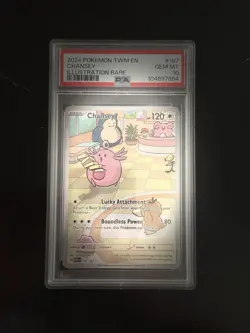 2024 Pokemon TWM en Illustration Rare #187 Chansey PSA 10 Gem Mint - Image 1