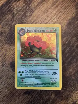 Pokemon Dark Vileplume Card unlimited Rare Holo Team Rocket Set 13/82 - Image 1