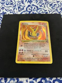 PokÃ©mon TCG Moltres Holo Rare Card 12/62 Fossil Set - Image 1