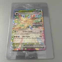 Pokemon TCG Prismatic Evolutions Leafeon EX Card 006/131 Stamped Promo, Sealed - Image 1