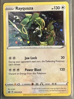 Rayquaza Promo SWSH029 Pokemon Cosmos Holo Promo Card NM! Swirl - Image 1