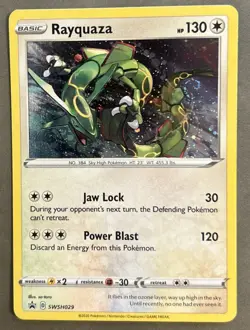 Rayquaza Promo SWSH029 Pokemon Cosmos Holo Promo Card NM! Swirl - Image 3