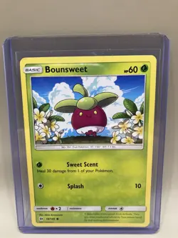 Pokemon Bounsweet 2017 Sun & Moon Base Set 18/149 Common Grass Card LP - Image 1