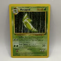 Pokemon TCG Metapod Card 54/102 Base Set Regular Unlimited Common HP Vintage - Image 1