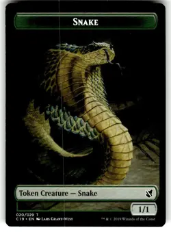 Magic The Gathering COMMANDER 2019 C19 SNAKE PLANT token card MTG - Image 1