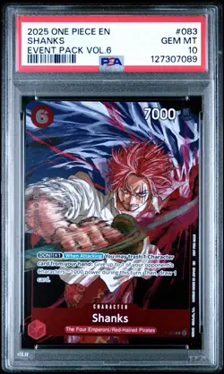 2025 One Piece Card Shanks P-083 Event Pack Vol.6 PSA 10 Gem Mint - Image 1