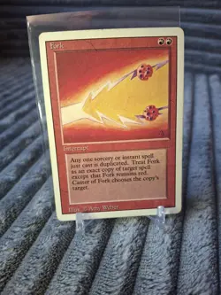 MTG Fork Revised MP Red Instant Vintage Magic Card Amy Weber - Image 1