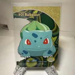#01 Bulbasaur PC2 Pokemon Topps NM 2000 TV Series 2 Clear Card - Image 2