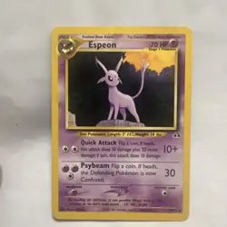 DMG/HP Espeon 20/75 Non Holo Rare Neo Discovery Pokemon Card - Image 1