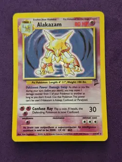 Alakazam 1/130 Holo Rare Base Set 2 Pokemon Card - Image 1