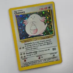 Chansey OC Miscut + Holo Bleed Error Pokemon TCG Misprint Card w Alignment Dot - Image 1
