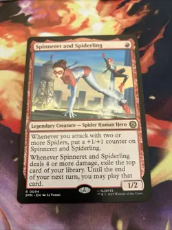 Spinneret and Spiderling - 94 - NM - Marvel's Spider-Man - MTG - Image 1