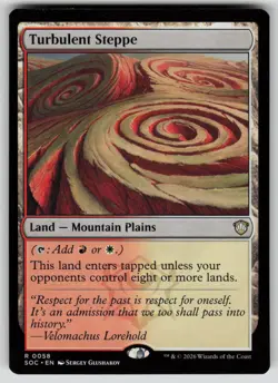 Turbulent Steppe Rare Commander: Secrets of Strixhaven 58 MTG Near Mint 2026 - Image 1