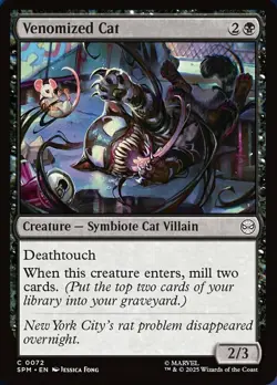 x4 Venomized Cat - Foil C MTG Marvel's Spider-Man M/NM, English - Image 1