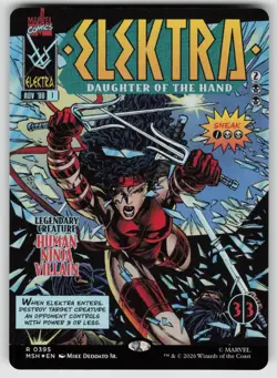 Elektra, Daughter of the Hand (Borderless) (395) Marvel Super Heroes Foil MTG - Image 1