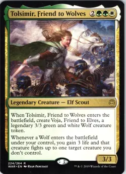 Tolsimir, Friend to Wolves 224 Rare War of the Spark Magic: The Gathering NM - Image 1
