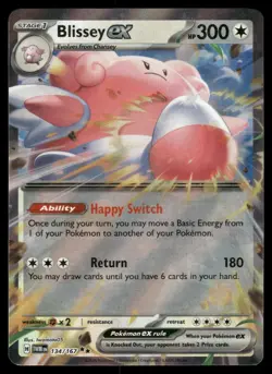 POKEMON BLISSEY EX TWILIGHT MASQUERADE 134/167 HOLO DOUBLE RARE LP - Image 1