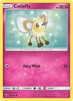 Cutiefly 95/147 SM - Burning Shadows NM Pokemon TCG - Image 1