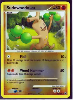 2008 POKEMON SUDOWOODO 48/100 MAJESTIC DAWN-UNCOMMON -REV HOLO-NM/LP (Excellent - Image 1