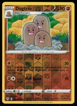 Dugtrio 085/189 Uncommon Darkness Ablaze Pokemon Reverse Holo Lightly Played - Image 1