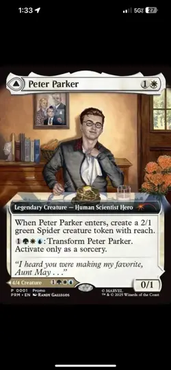 Peter Parker Amazing Spiderman MTG Disney World Exclusive Event Promo Rare Magic - Image 2