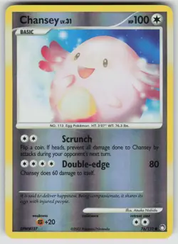 Chansey 76/123 Common Mysterious Treasures Pokemon Reverse Holo Lightly Played - Image 1