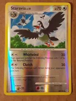 Pokemon Staravia 64/130 Diamond & Pearl Reverse Holo LP See Pictures - Image 1