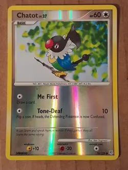 Pokemon Chatot 74/130 Diamond & Pearl Reverse Holo LP See Pictures - Image 1