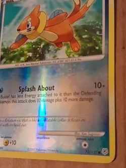 Pokemon Buizel 72/130 Diamond & Pearl Reverse Holo LP See Pictures - Image 2